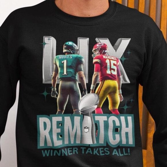 Eagles vs Chiefs Super Bowl LIX Sweatshirt, Super Bowl 2025 Sweatshirt - Picture 1 of 3